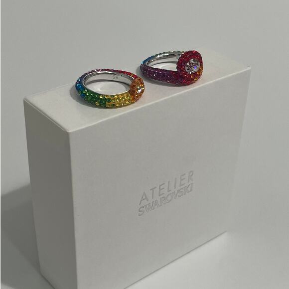Swarovski Atelier Tigris ring Set (2), size 55/7 Multicolored, Rhodium plated - Picture 4 of 7